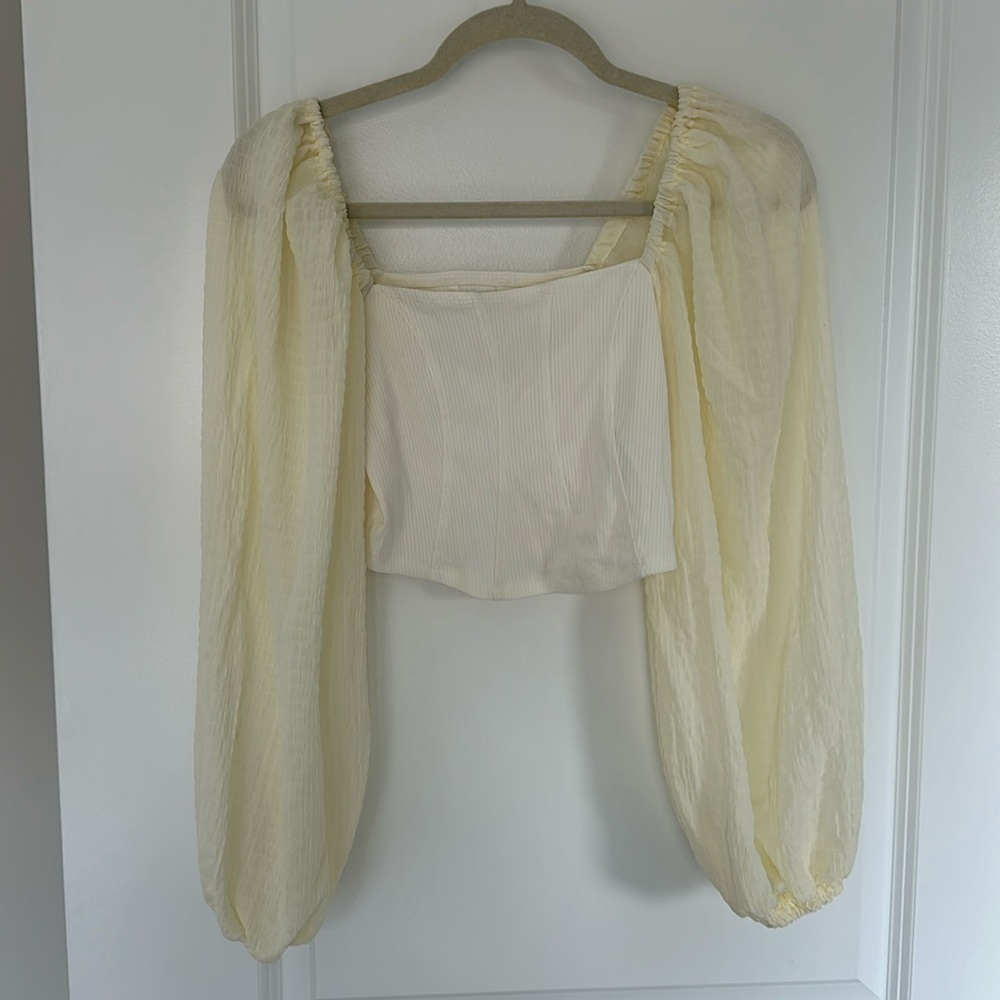 Urban Outfitters Billow Sleeve Crop Top
